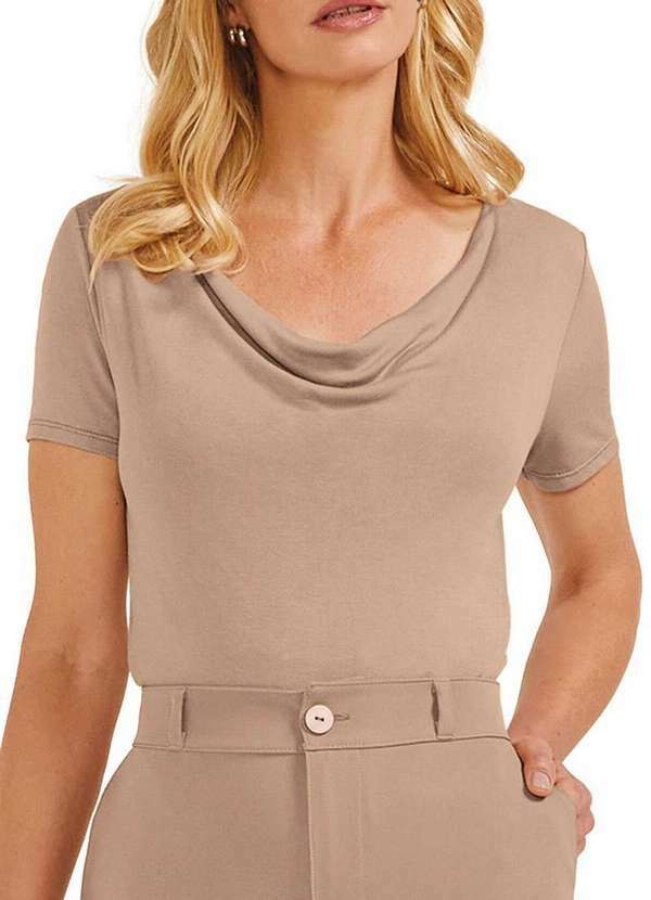 Marialícia - Blusa Feminina Marialicia 184264 8038-Marrom-Claro