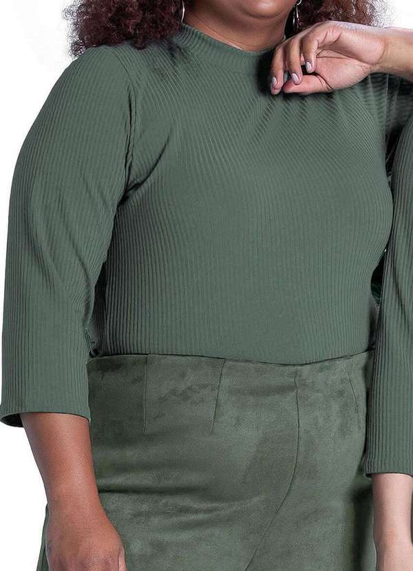 Marialícia - Blusa Feminina Marialicia 52235 Plus Size 5663-Verde-Mato