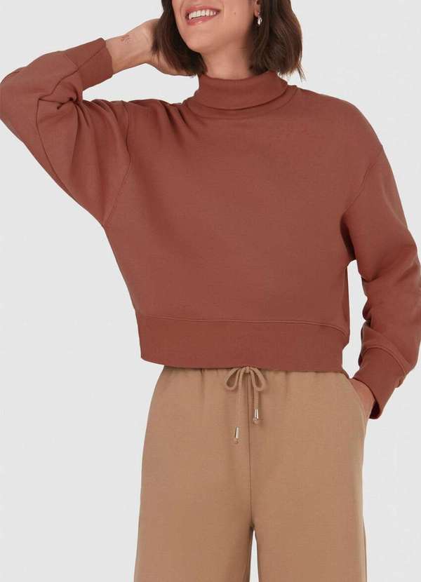 Malwee - Blusa Feminina Moletom Malwee 1000106177 00405-Marrom