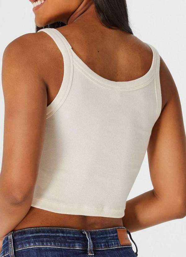 Hering - Blusa Feminina Regata Cropped Hering 4akm Nm2-Bege-Mescla 2