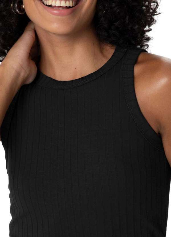 Malwee - Blusa Feminina Regata Cropped Malwee 1000113554 00004-Preto 3