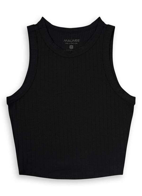 Malwee - Blusa Feminina Regata Cropped Malwee 1000113554 00004-Preto 4