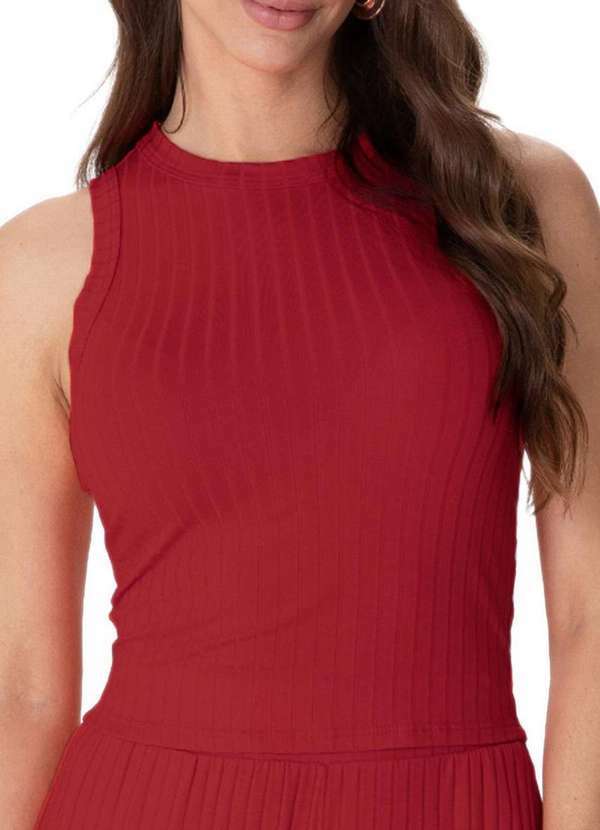Malwee - Blusa Feminina Regata Cropped Malwee 1000113554 02226-Vermelho