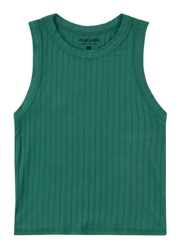 Malwee - Blusa Feminina Regata Cropped Malwee 1000113554 70422-Verde 5