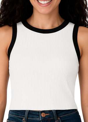 Blusa Feminina Regata Cropped Malwee 1000113554 - MALWEE