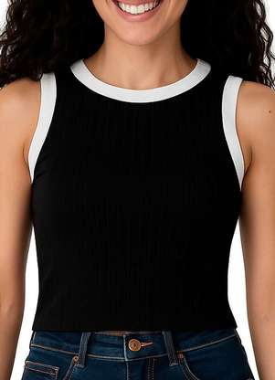 Blusa Feminina Regata Cropped Malwee 1000113554 - MALWEE