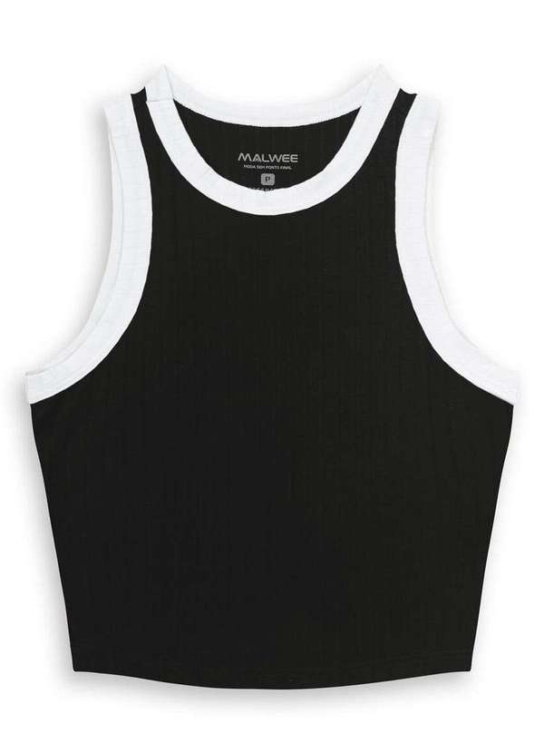 Malwee - Blusa Feminina Regata Cropped Malwee 1000113554 C0041-Preto 2