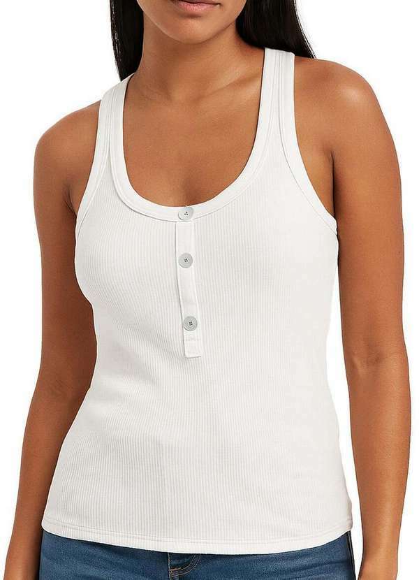 Malwee - Blusa Feminina Regata Enfim 1000072854 00001-Branco