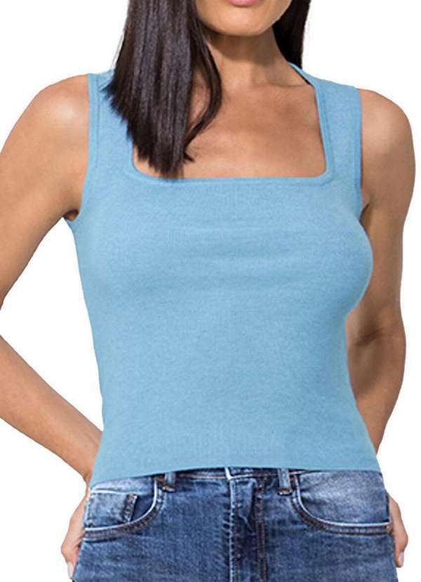 Enfim - Blusa Feminina Regata Enfim 1000118478 00110-Azul-Claro