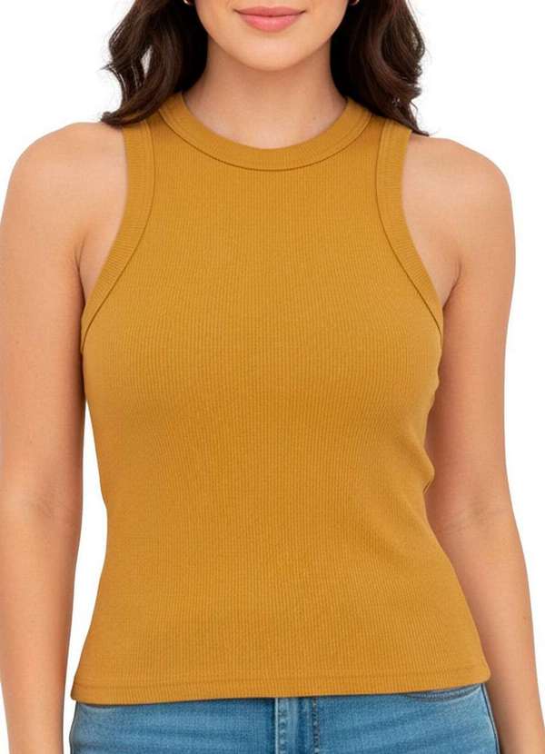 Enfim - Blusa Feminina Regata Enfim 1000125360 00397-Mostarda