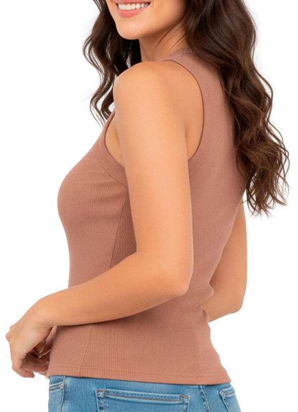 Enfim - Blusa Feminina Regata Enfim 1000125360 70475-Marrom