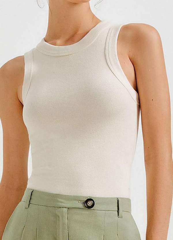 Hering - Blusa Feminina Regata Hering 4al6 Nm2-Bege-Mescla