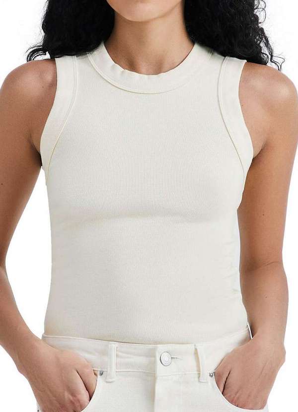 Hering - Blusa Feminina Regata Hering 4al6 Yvm-Amarelo-Claro