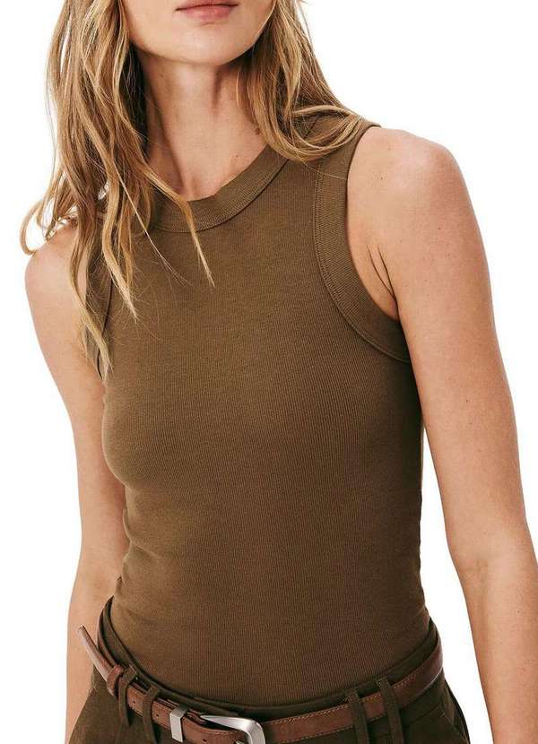 Hering - Blusa Feminina Regata Hering 4al6 H10-Verde-Musgo