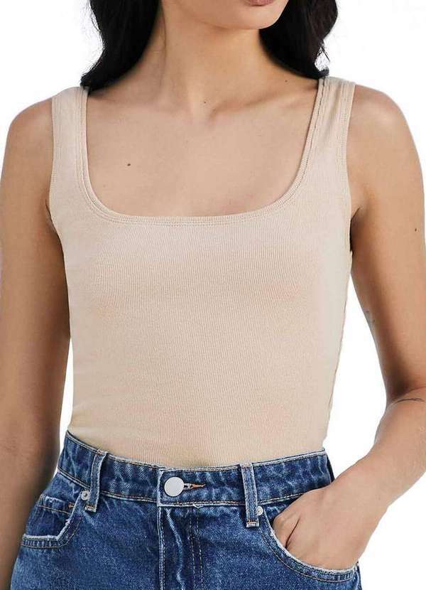 Hering - Blusa Feminina Regata Hering 4alf Hlr-Marrom-Claro