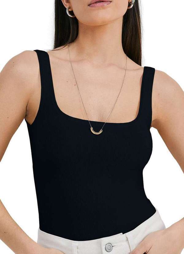 Hering - Blusa Feminina Regata Hering 4alf N10-Preto