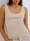 Hering - Blusa Feminina Regata Hering 4alm N10-Mescla - variação: Hmr-Marrom-Claro