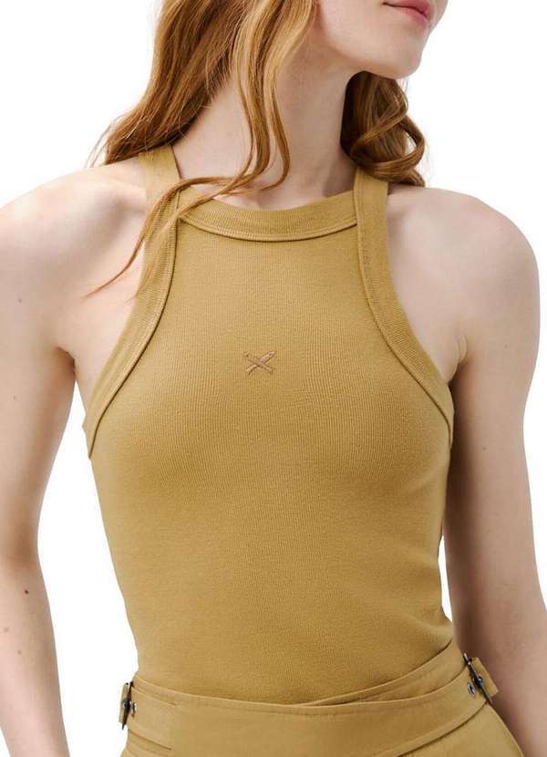 Hering - Blusa Feminina Regata Hering 4ap7 H33-Marrom-Médio