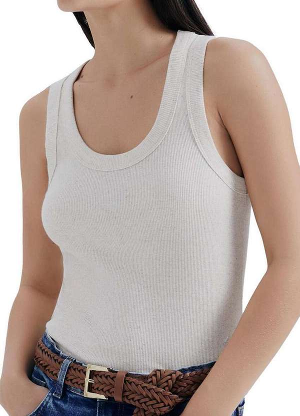 Hering - Blusa Feminina Regata Hering 4app Nm2-Bege-Mescla