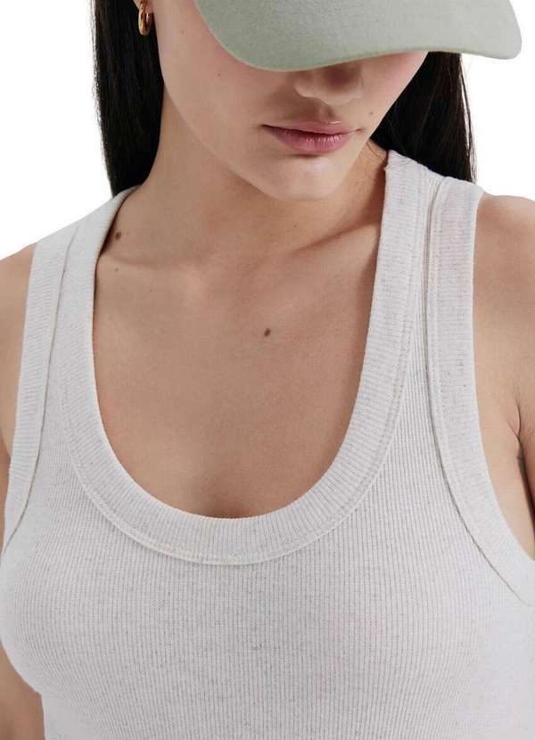 Hering - Blusa Feminina Regata Hering 4app Nm2-Bege-Mescla 3