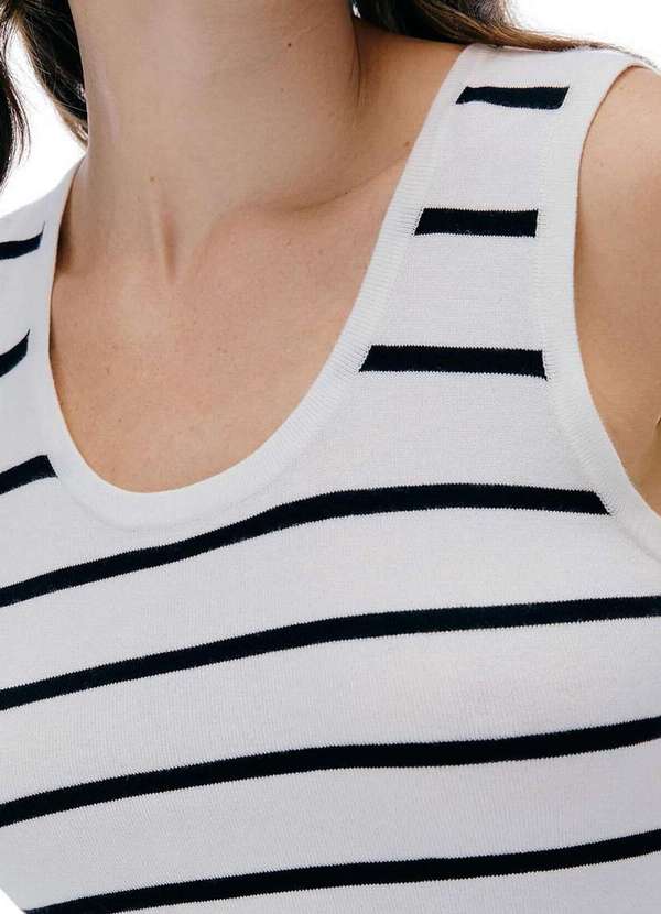 Hering - Blusa Feminina Regata Hering K5p8 1a-Branco-Preto 3