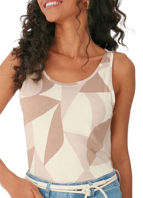 Malwee - Blusa Feminina Regata Malwee 1000129503 Ds92a-Bege