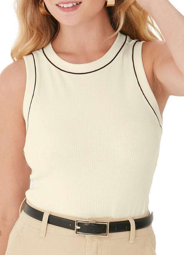 Malwee - Blusa Feminina Regata Malwee 1000133940 02143-Off-White