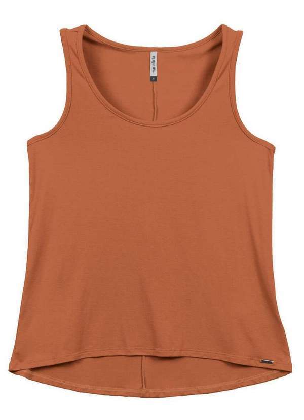 Marialícia - Blusa Feminina Regata Marialica 52251 8028-Marrom-Ferro