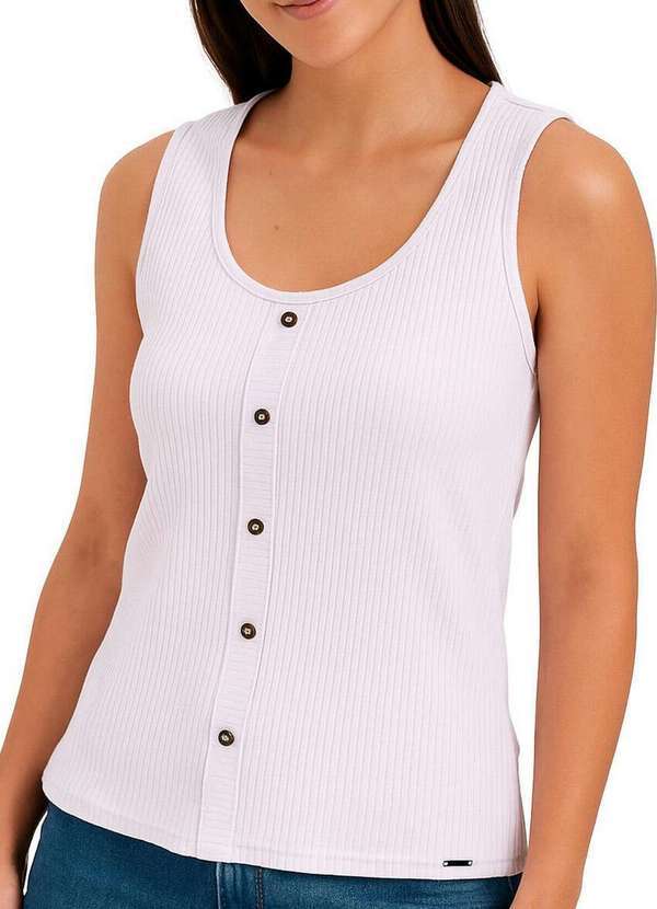 Marialícia - Blusa Feminina Regata Marialicia 183527 2001-Branco