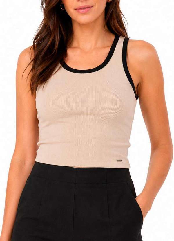Marialícia - Blusa Feminina Regata Marialicia 184064 2039-Bege-Joaquina