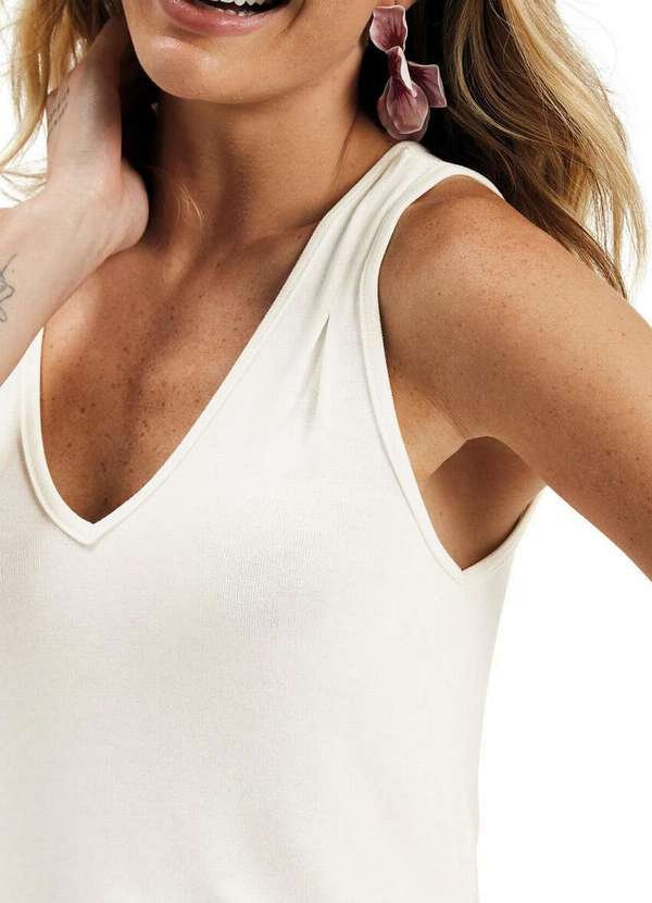 Marialícia - Blusa Feminina Regata Marialicia 184072 2037-Natural 2