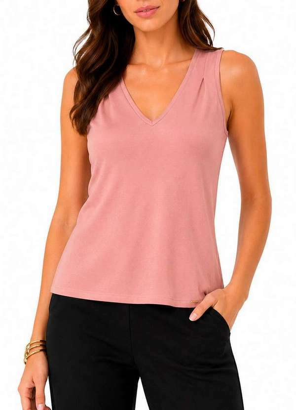 Marialícia - Blusa Feminina Regata Marialicia 184072 4118-Rosa-Blush