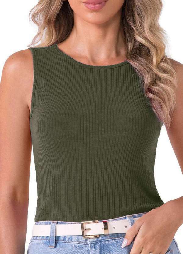 Marialícia - Blusa Feminina Regata Marialicia 52082 5161-Verde-Tree