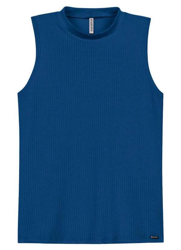 Marialícia - Blusa Feminina Regata Marialicia 52086 6025-Azul-Quartzo