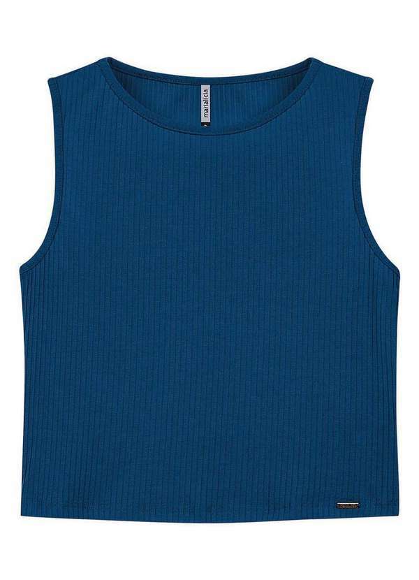 Marialícia - Blusa Feminina Regata Marialicia 52108 6025-Azul-Quartzo