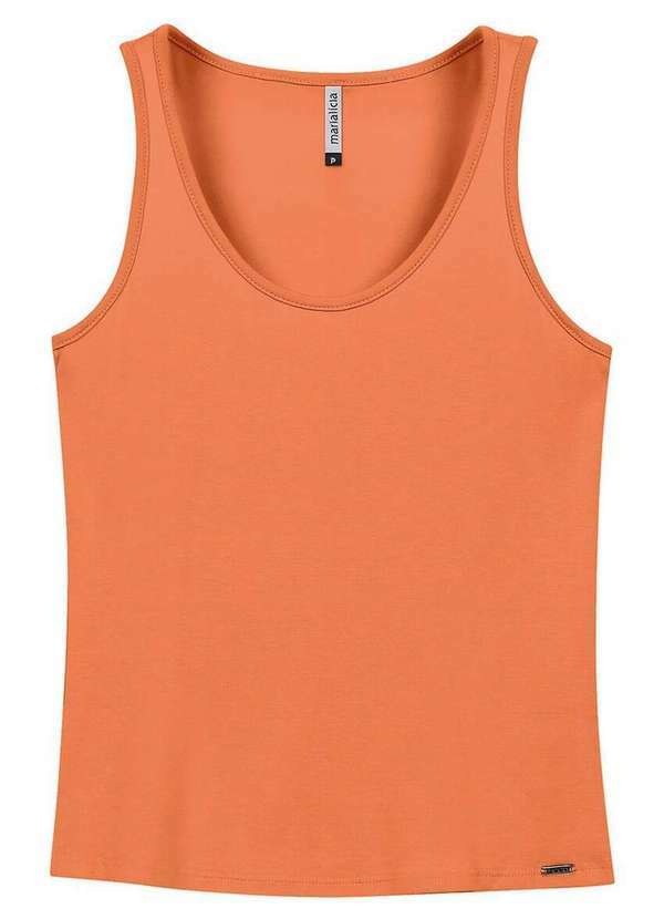 Marialícia - Blusa Feminina Regata Marialicia 52117 3071-Laranja