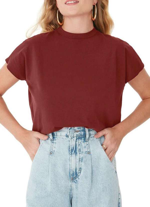 Malwee - Blusa Feminina Reta Malwee 1000120770 02403-Bordô