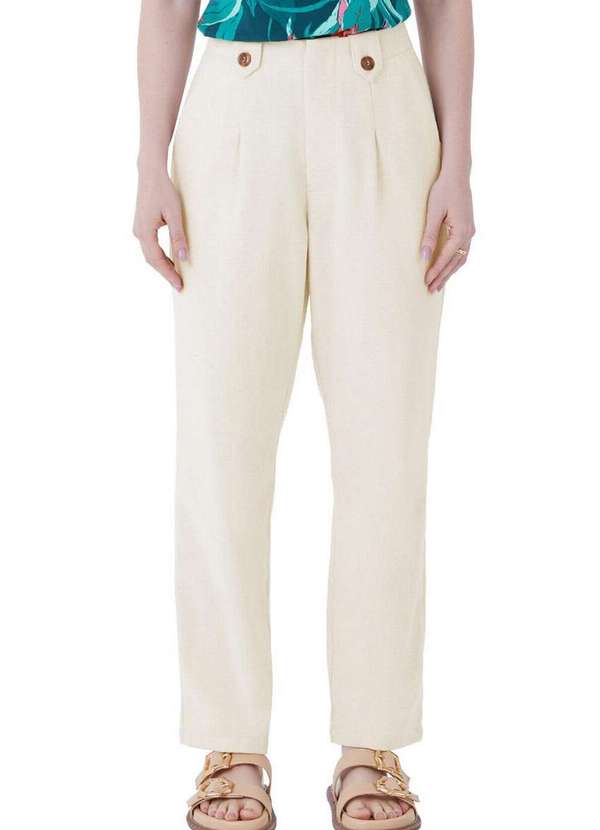 Malwee - Calça Feminina Alfaiataria Malwee 1000129154 00383-Off-White