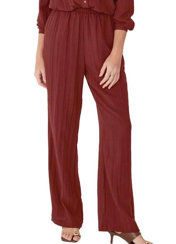 Malwee - Calça Feminina Reta Malwee 1000128202 02403-Bordô