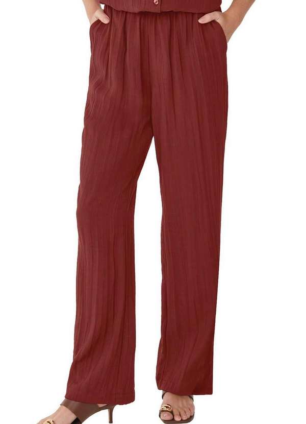 Malwee - Calça Feminina Reta Malwee 1000128202 02403-Bordô 2