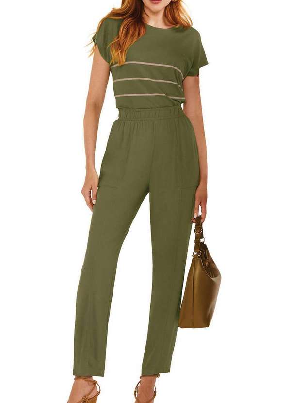 Marialícia - Calça Feminina Reta Marialicia 184311 5109-Verde-Aspargo 3