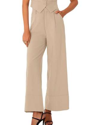 Calça Feminina Wide Leg Cropped Enfim 1000129371 - ENFIM