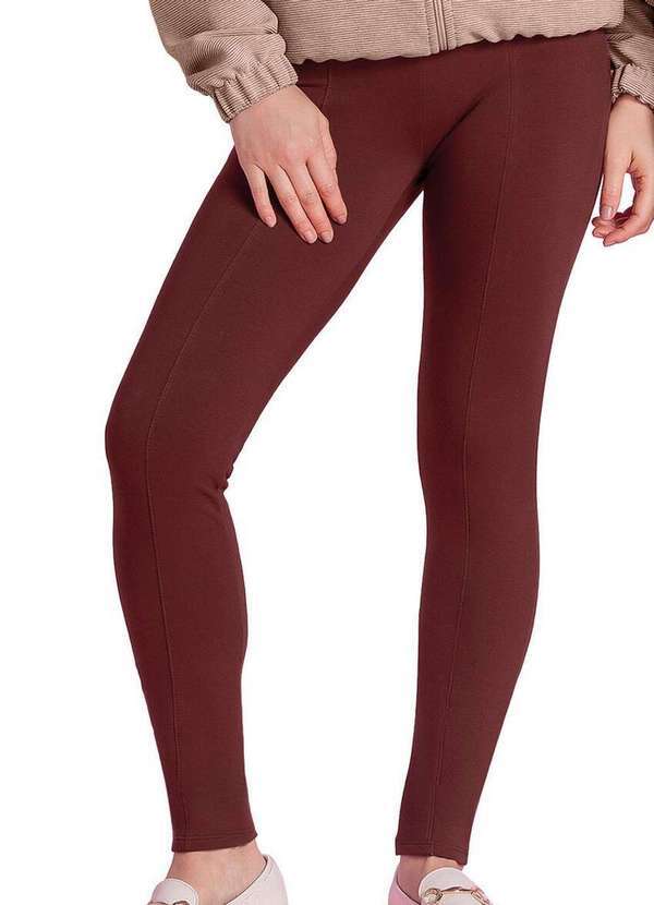 Marialícia - Legging Feminina Marialicia 183419 8016-Marrom-Avermelhado