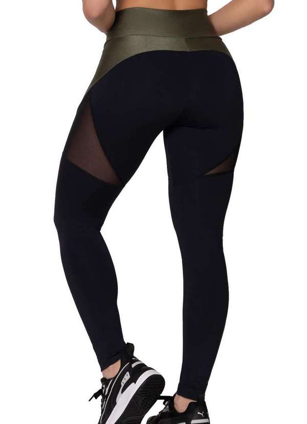 Selene - Legging Feminina Selene 24676-001 703-Preto-Verde-Militar 2
