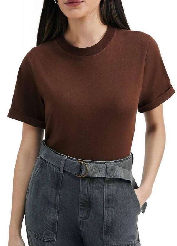 Hering - Blusa Feminina Hering 4h09 Hcf-Marrom-Escuro