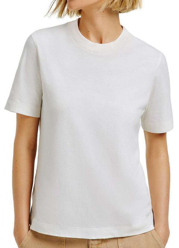 Hering - Camiseta Feminina Hering 4h1v Nm2-Bege-Mescla