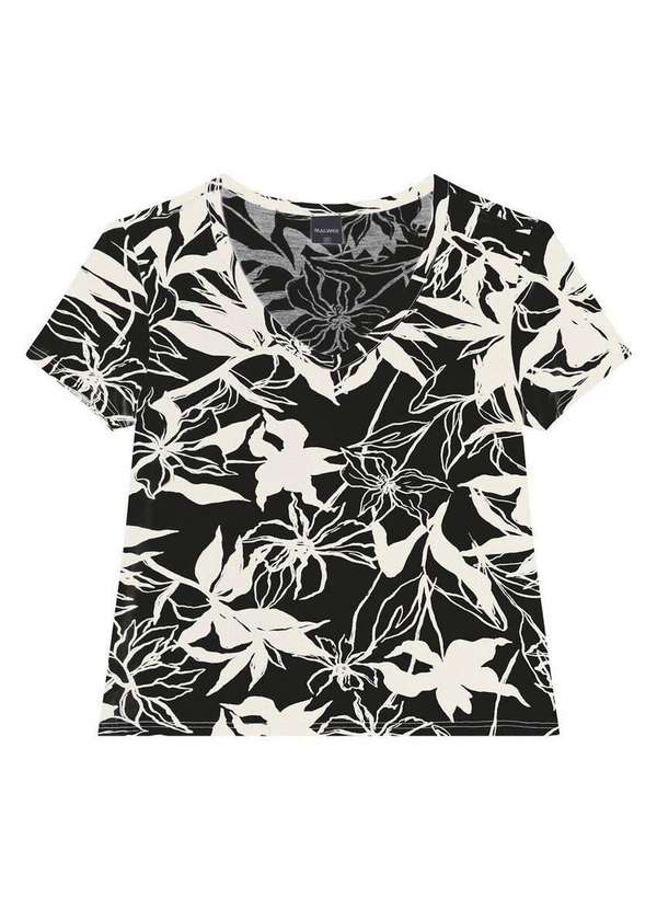 Malwee - Blusa Feminina Malwee 1000070952 Dj96b-Preto-Floral