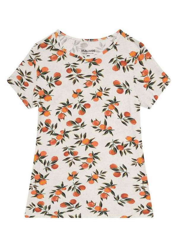 Malwee - Blusa Feminina Malwee 1000085891 Dk43a-Off-White-Frutas
