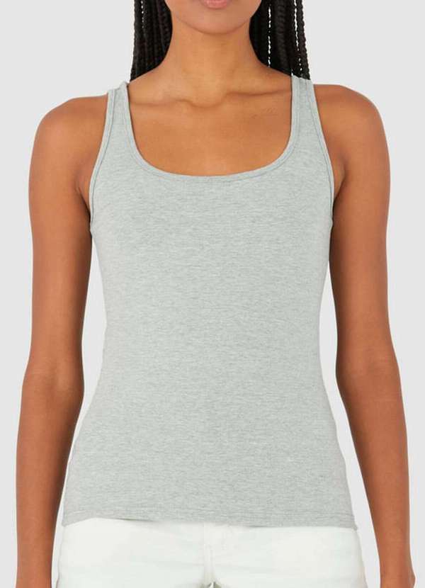 Malwee - Blusa Feminina Regata Malwee 1000004492 50000-Cinza-Mescla