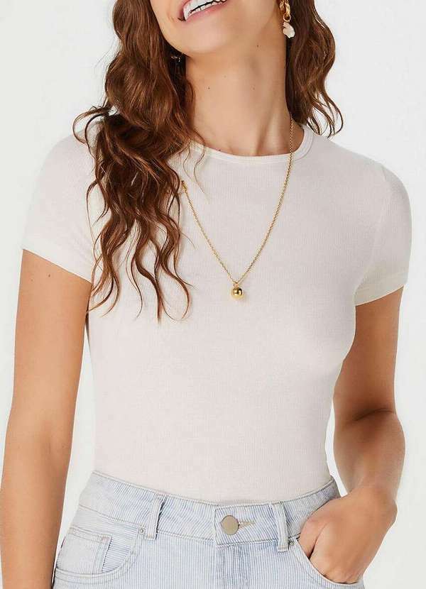 Hering - Blusa Femininia Hering 4h15 Nm2-Bege-Mescla